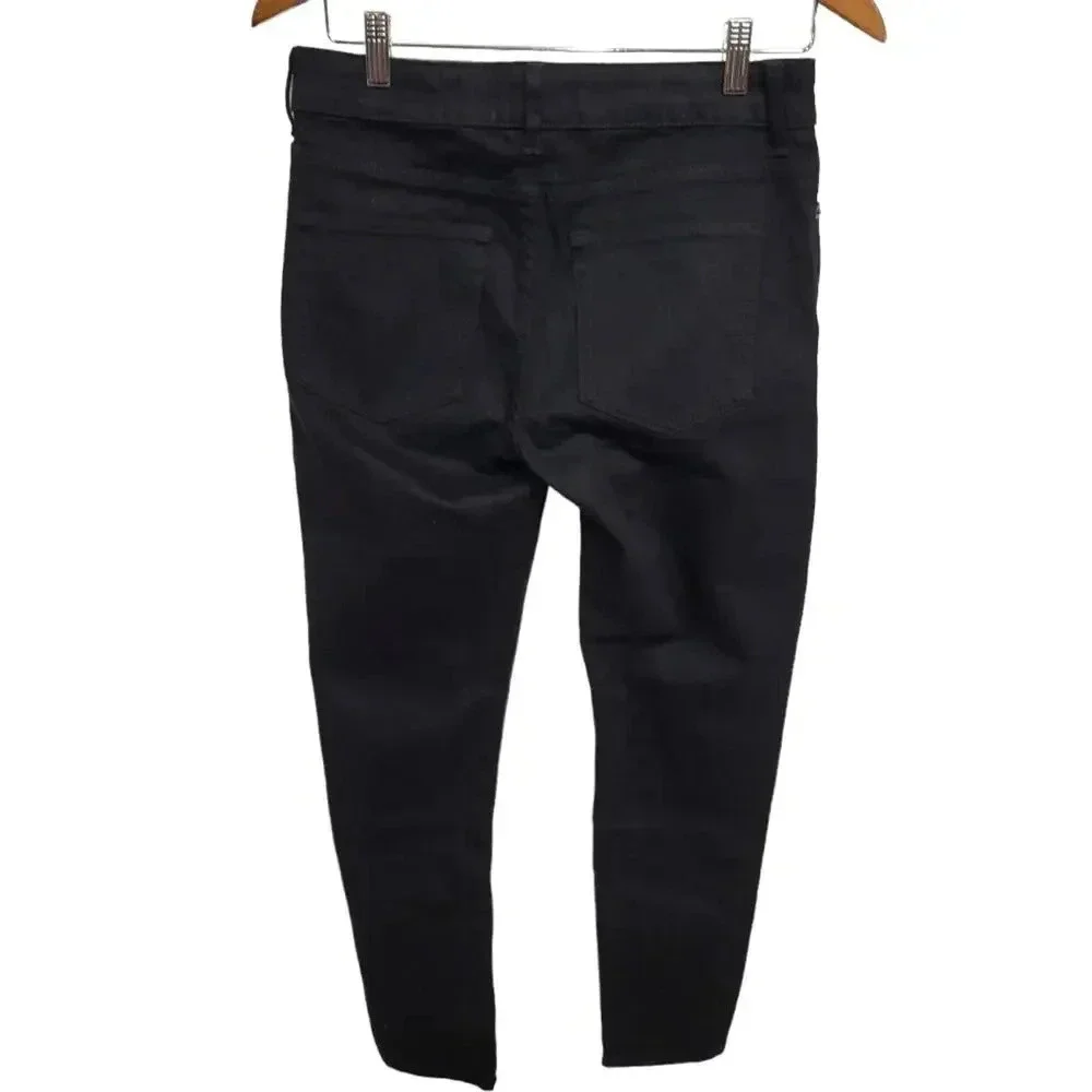 Everlane Mid Rise Black Denim Straight Leg Skinny Jeans Size 27